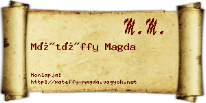 Mátéffy Magda névjegykártya